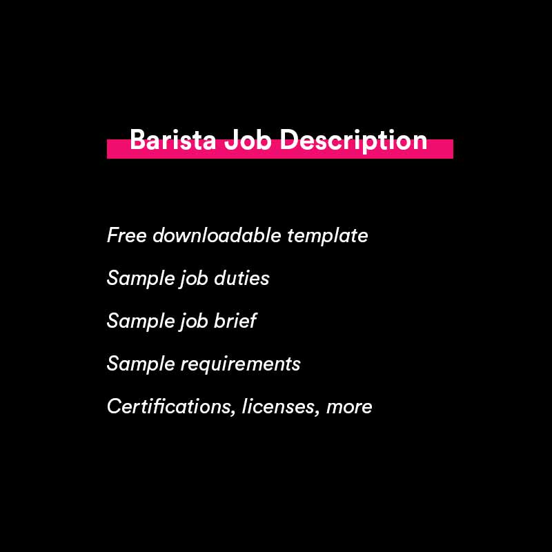 barista job description sample and template