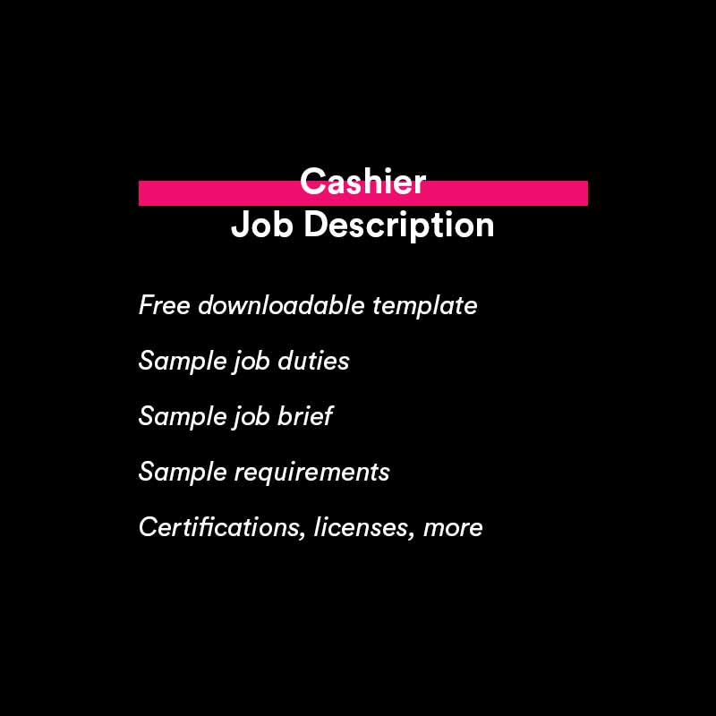cashier job description