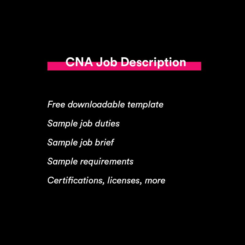 cna job description sample and template