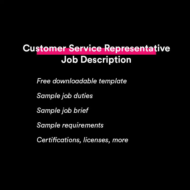 customer service representative job description