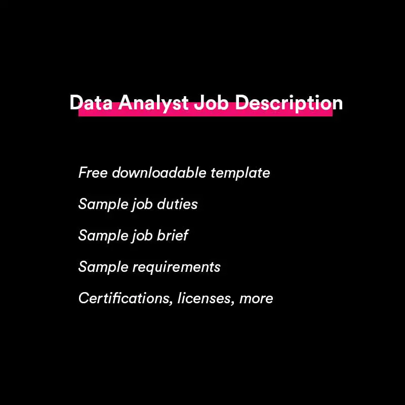 data analyst job description sample and template