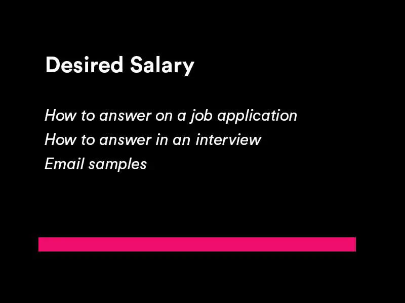 what to put for desired salary