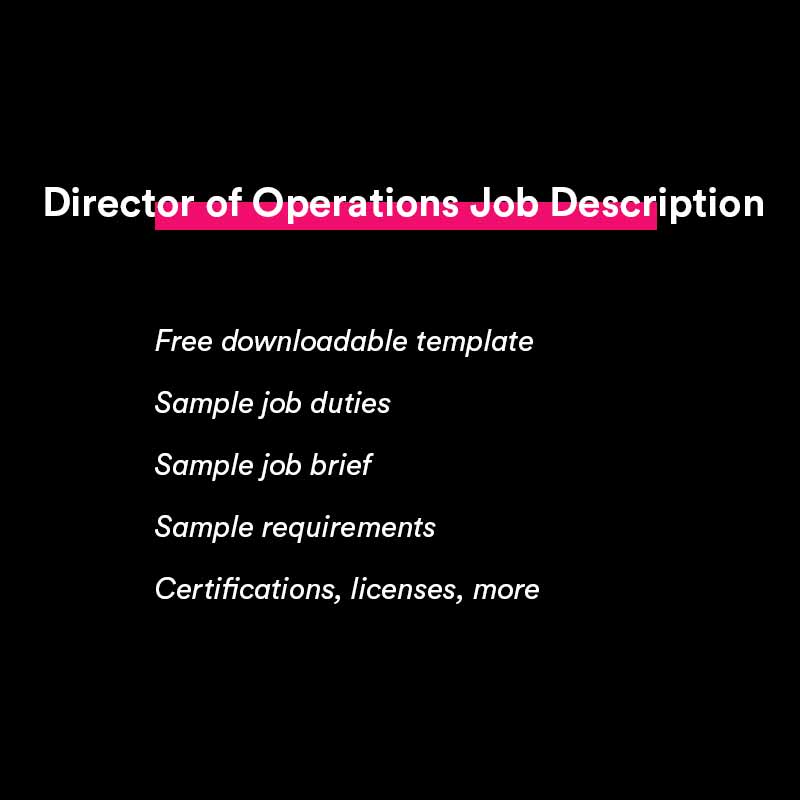 director of operations job description