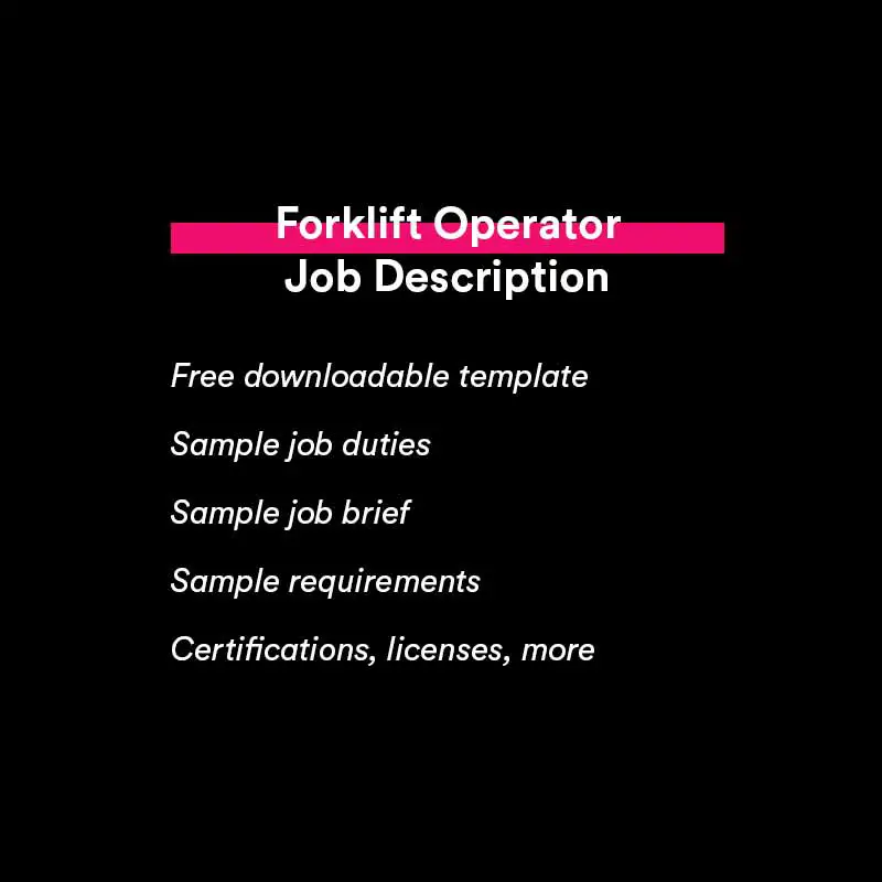 forklift operator job description