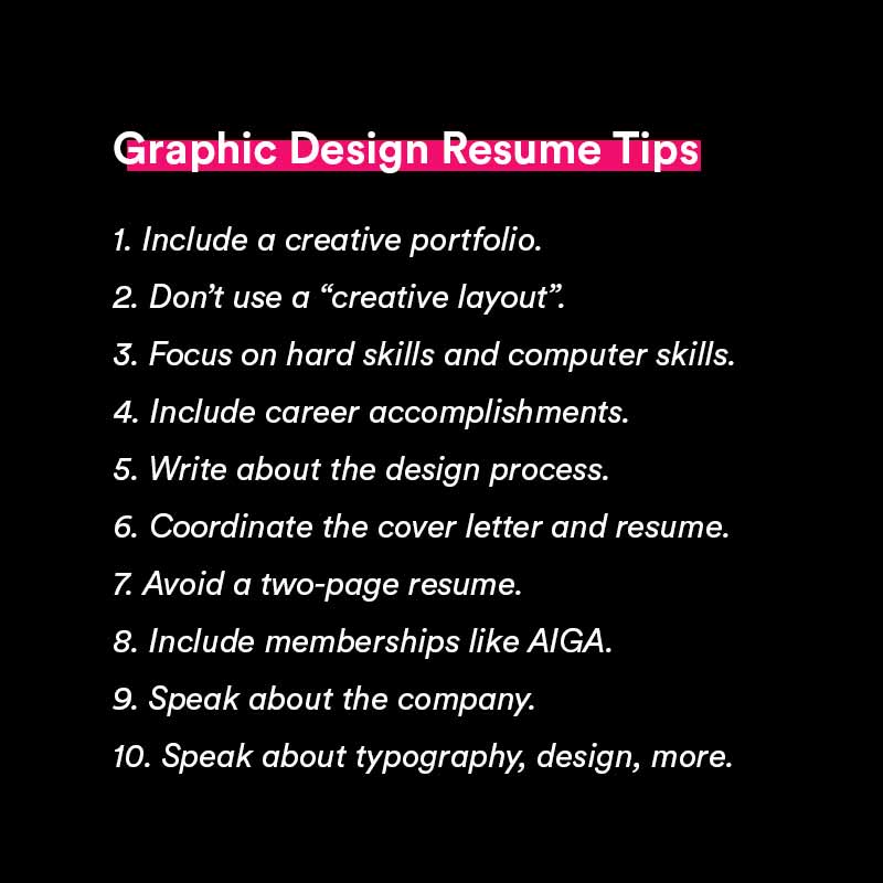 graphic design resume tips