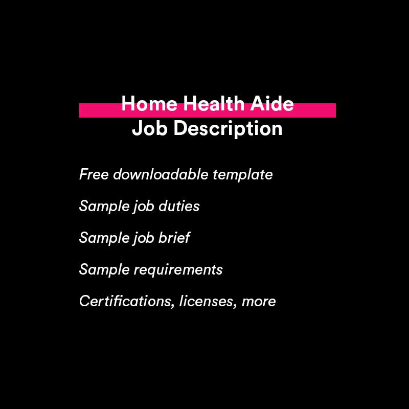 home health aide job description