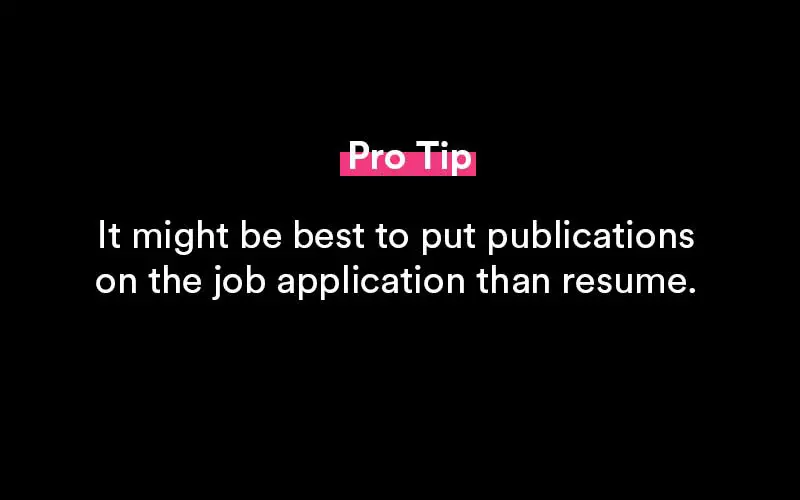 how to list publications on resume