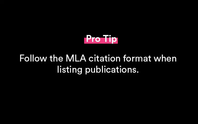how to list publications on resume