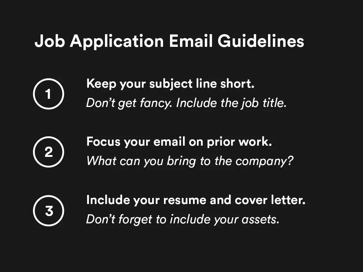job application email guidelines