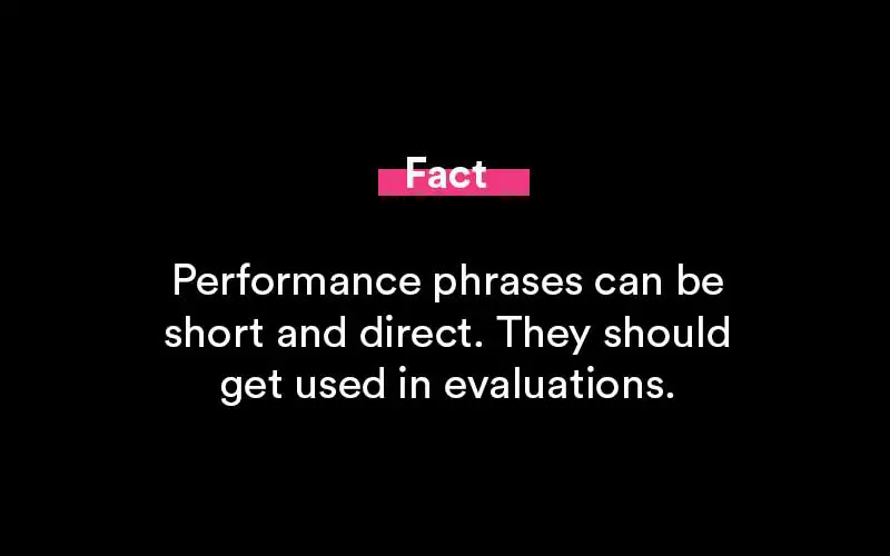 performance review phrases initiative