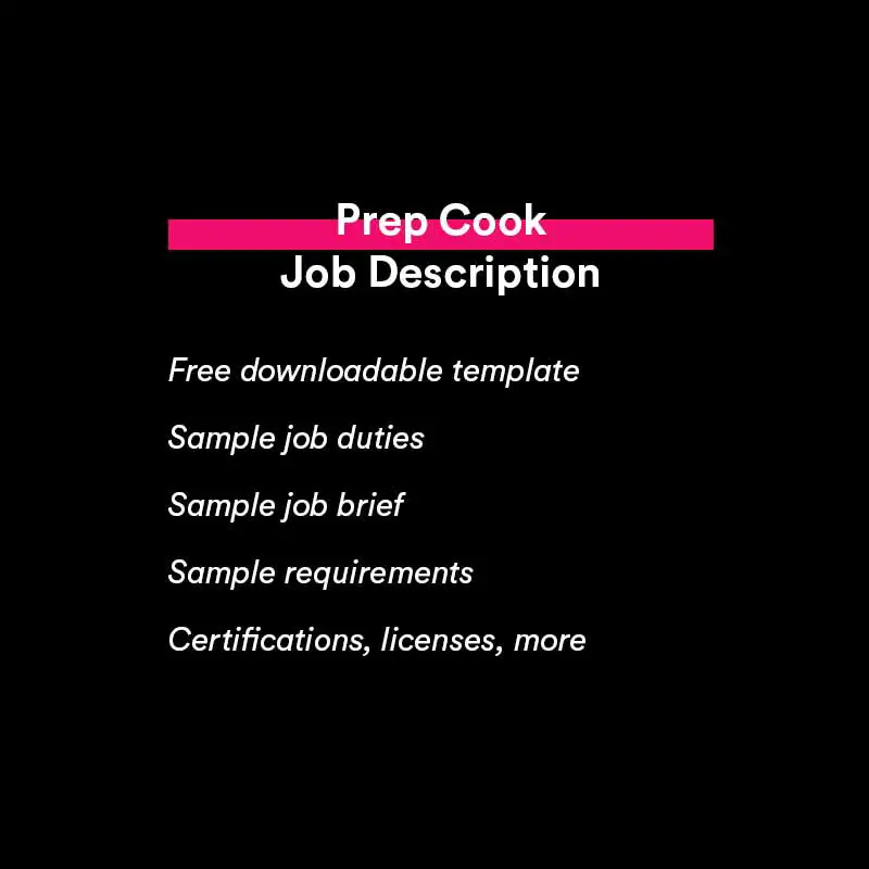 prep cook job description