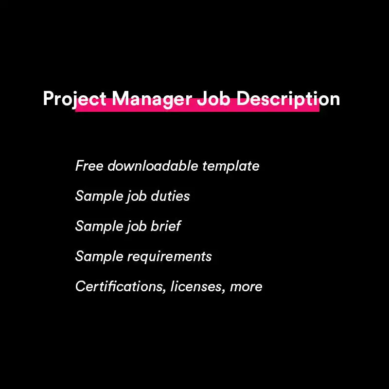 project manager job description sample and template