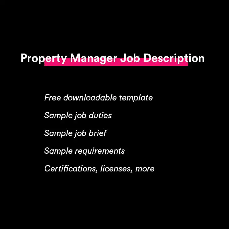 property manager job description