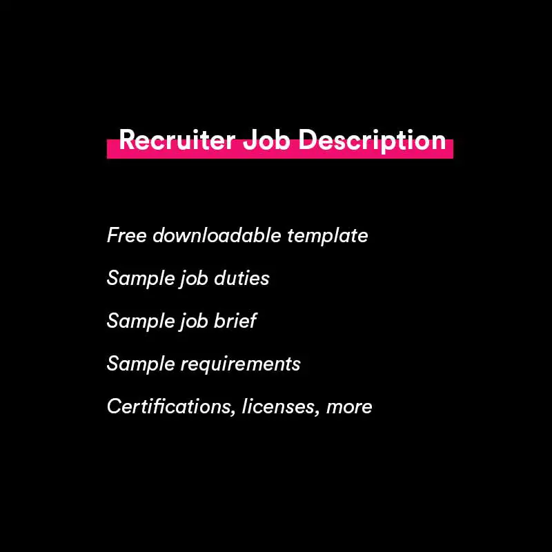 recruiter job description