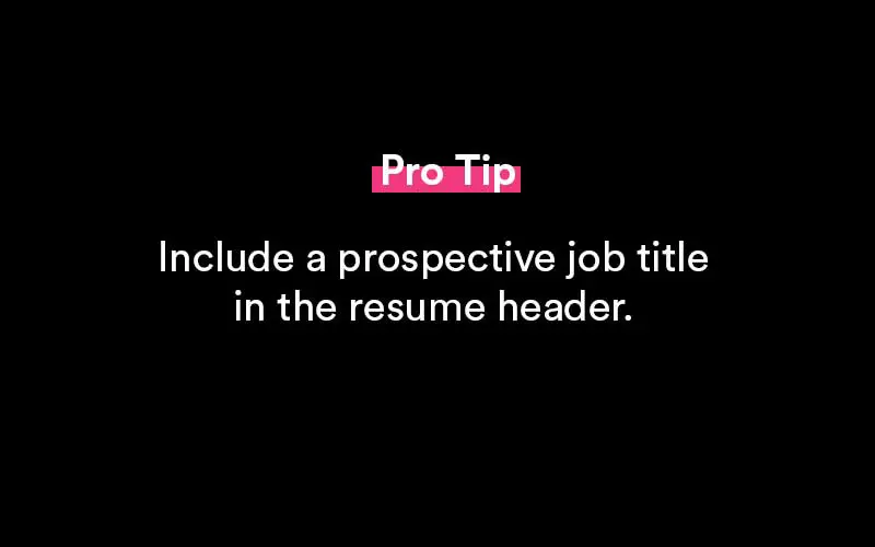 resume header