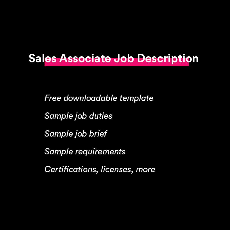 sales associate job description template and sample