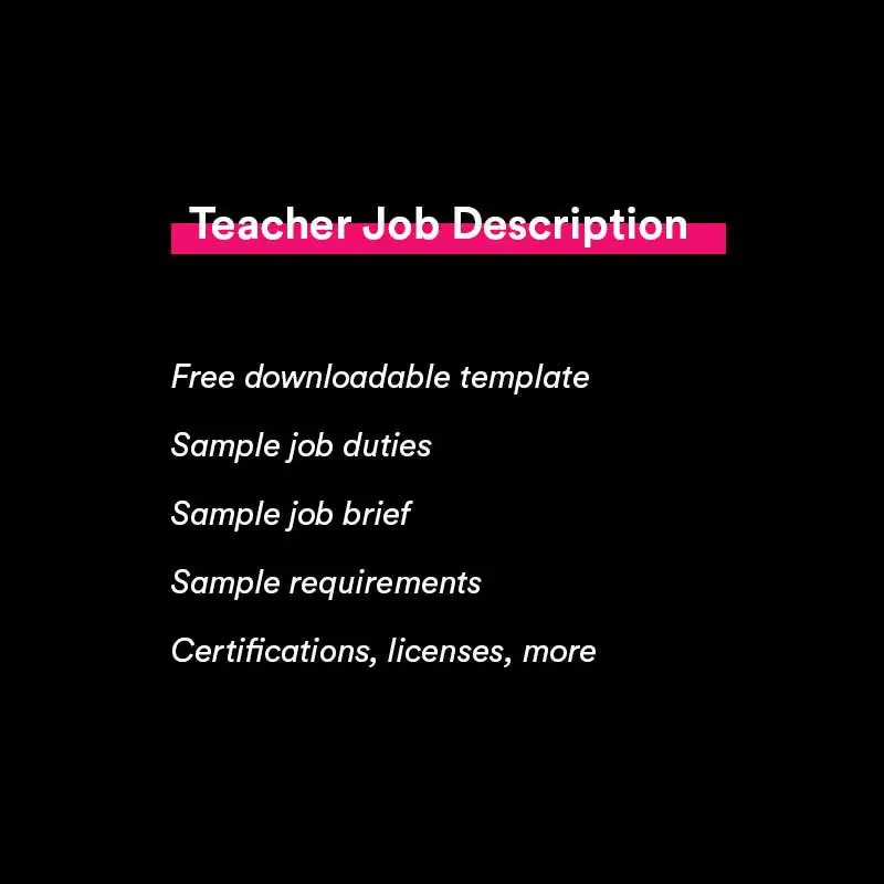teacher job description