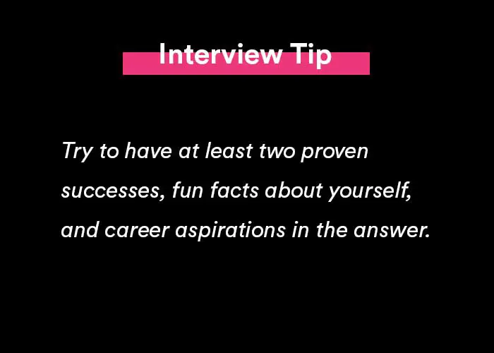 a job interview tip on how to answer tell me about yourself in an interview