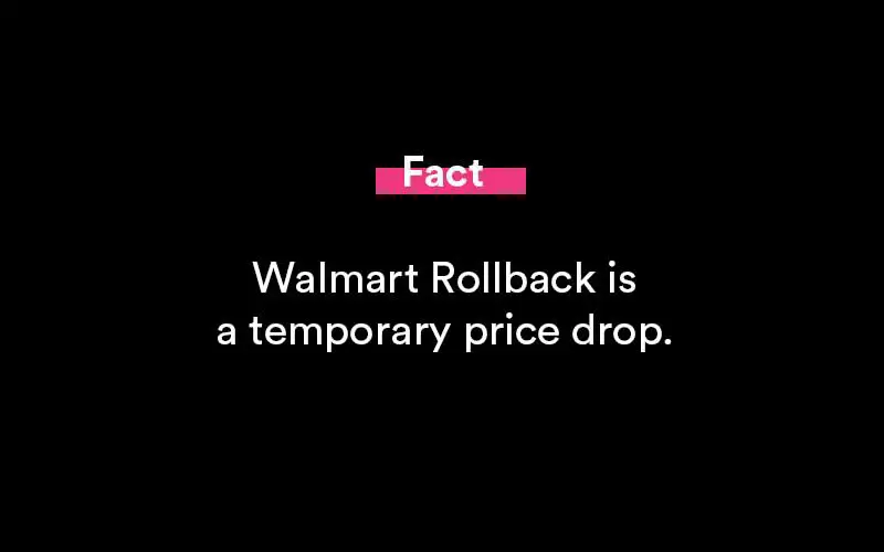 what does rollback mean at Walmart